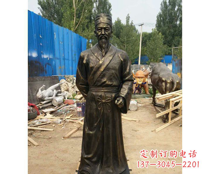 济南广场铜雕刘备人物雕塑