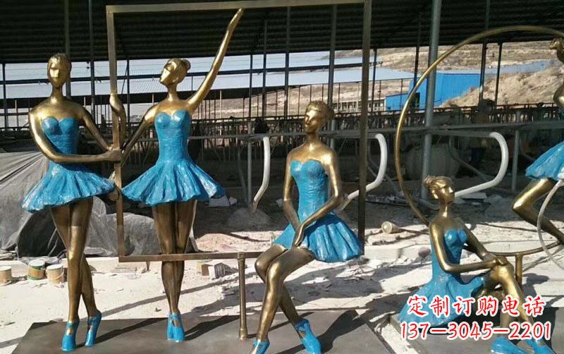济南广场铜雕美女跳芭蕾人物雕塑