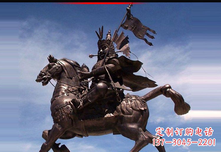济南广场铜雕威风将军人物雕塑