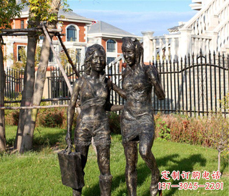 济南精致温润的女孩铜雕