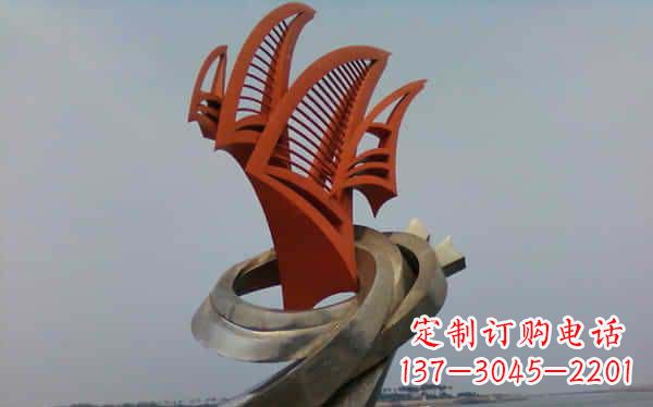 济南定制不锈钢帆船雕塑