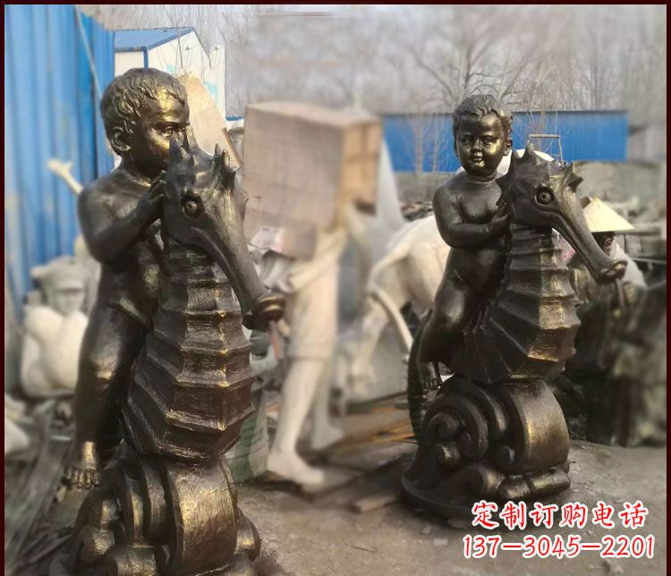 济南海马公园景观铜雕