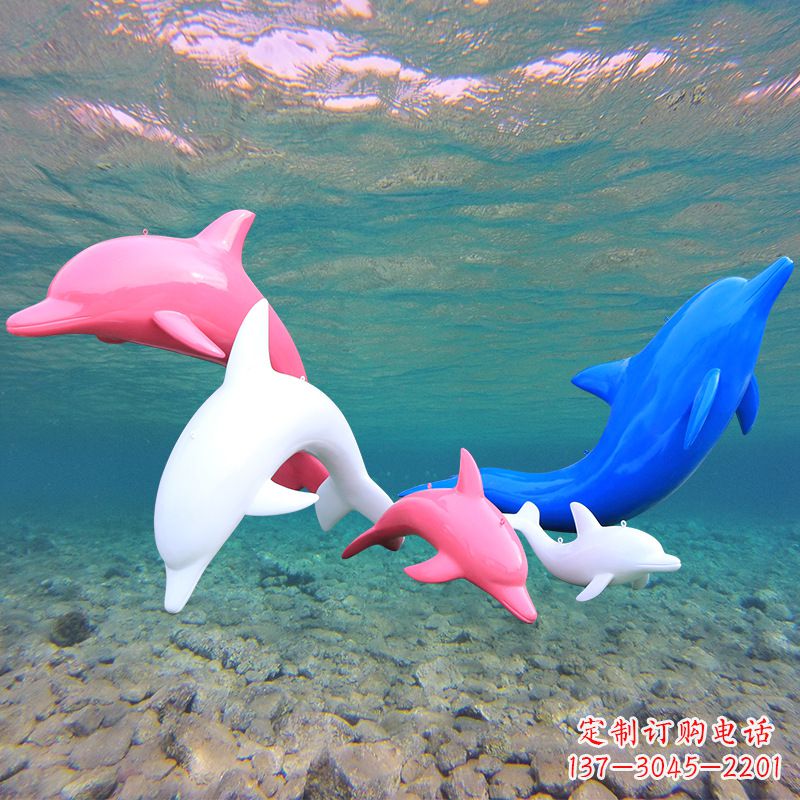 济南海豚玻璃钢彩绘雕塑
