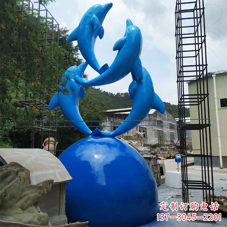 济南海豚玻璃钢景观雕塑