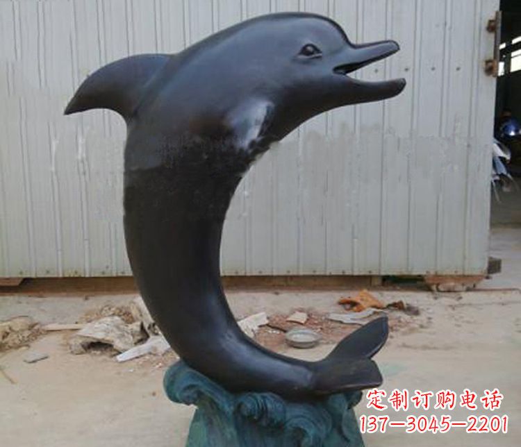 济南一群海豚成就美丽的海洋动物喷泉铜雕塑