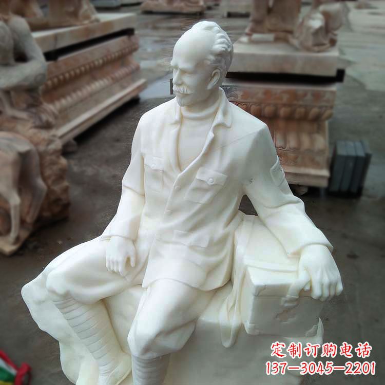 济南汉白玉白求恩坐姿雕塑