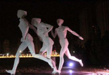 济南优雅靓丽的女性不锈钢跑步雕塑
