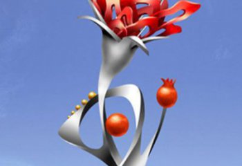 济南精美不锈钢石榴花雕塑，震撼了审美的眼睛