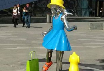 济南中领雕塑：极致的不锈钢小女孩雕塑