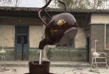 济南茶壶精美铜雕，为您打造经典景观雕塑
