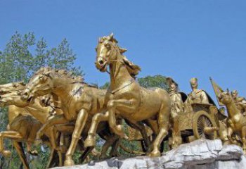济南中领雕塑：精美古典马车铜雕