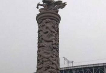 济南中领雕塑|仿古盘龙柱石雕