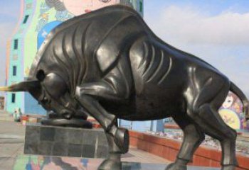 济南广场开荒牛动物铜雕