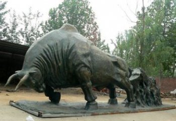 济南新中国拓荒牛铜雕，传承中国传统文化