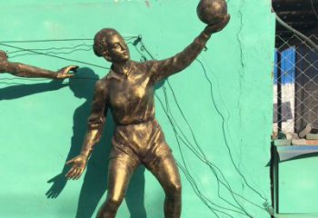 济南中领雕塑：学生运动的赞美——精美铜雕学生人物排球雕塑