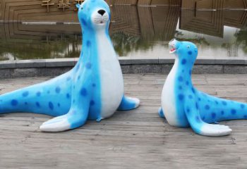 济南海豹玻璃钢卡通雕塑——展现优雅的豹纹完美艺术