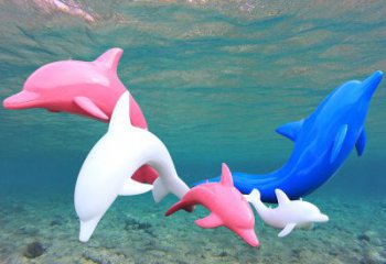 济南海豚玻璃钢彩绘雕塑–彰显唯美与深情