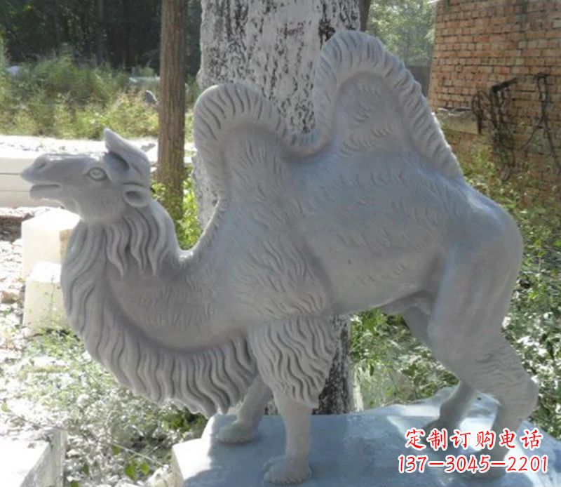 济南汉白玉骆驼雕,融入古朴奢华