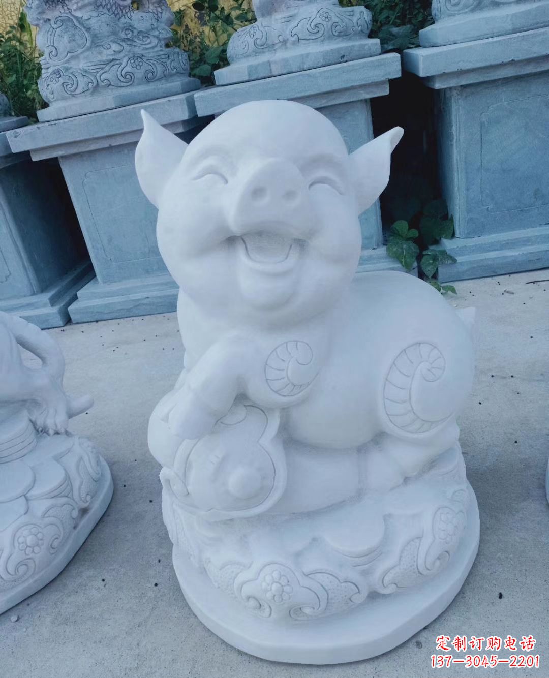 济南领雕塑--汉白玉公园动物十二生肖石雕