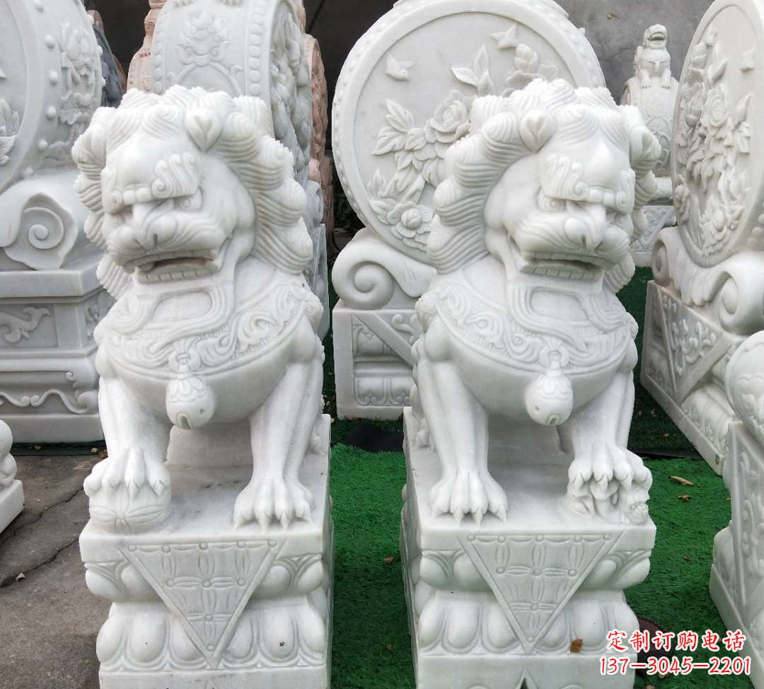 济南汉白玉故宫制作狮子雕塑