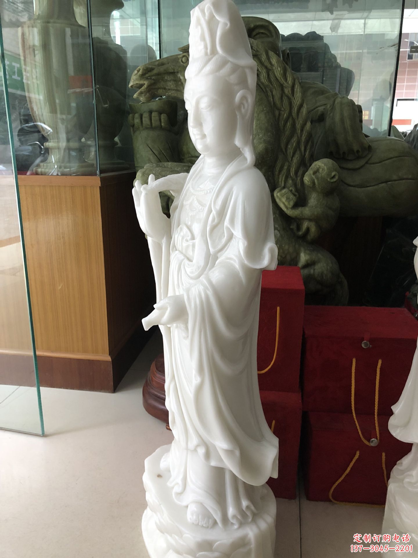 济南精美汉白玉观音菩萨雕塑