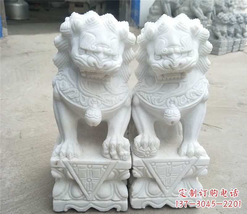 济南汉白玉酒店吉祥狮子门墩