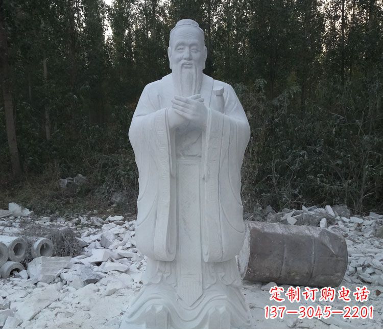 济南汉白玉孔子校园古代名人石雕 (3)