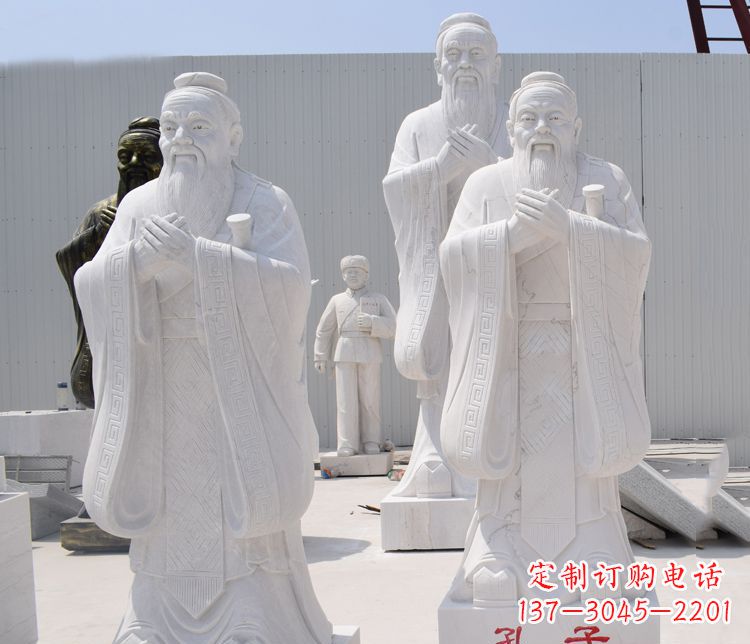 济南汉白玉孔子校园古代名人石雕 (2)