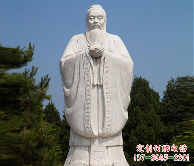 济南汉白玉孔子校园古代名人石雕