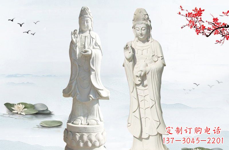 济南象征慈悲的观音石雕