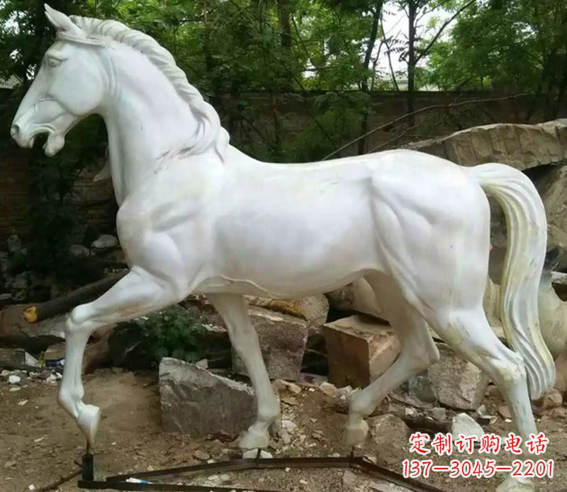 济南汉白玉马动物石雕