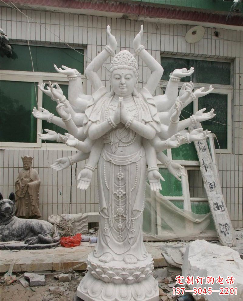 济南汉白玉千手观音