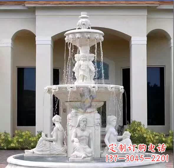 济南汉白玉人物喷泉雕塑