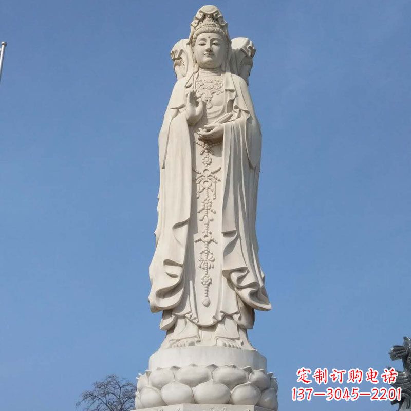 济南中领雕塑|汉白玉观音石雕佛像