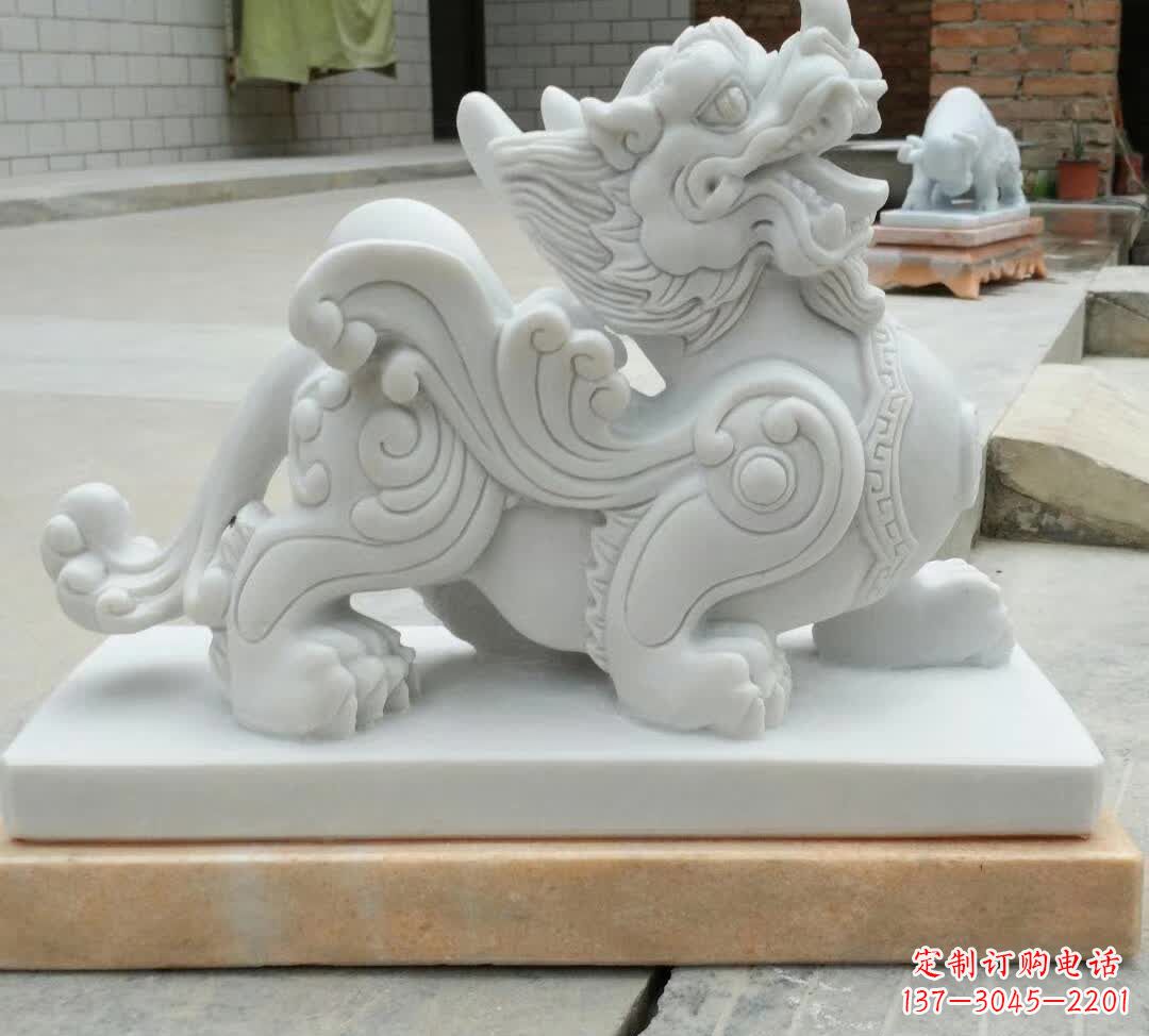 济南精美汉白玉貔貅雕塑