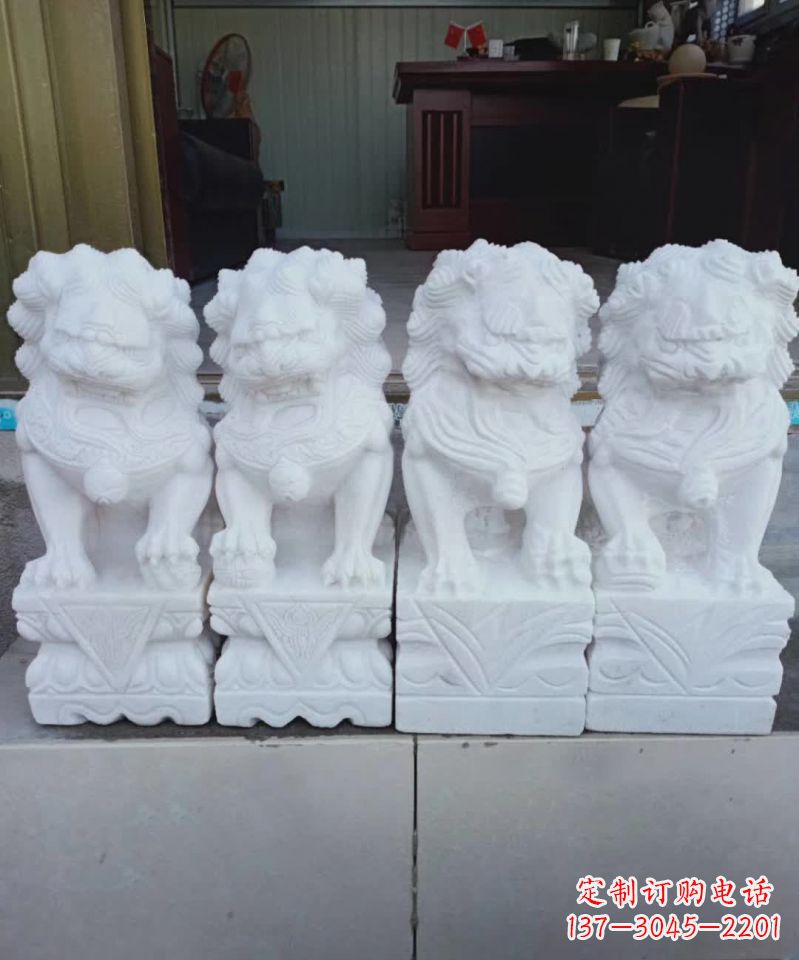 济南汉白玉狮子雕塑1