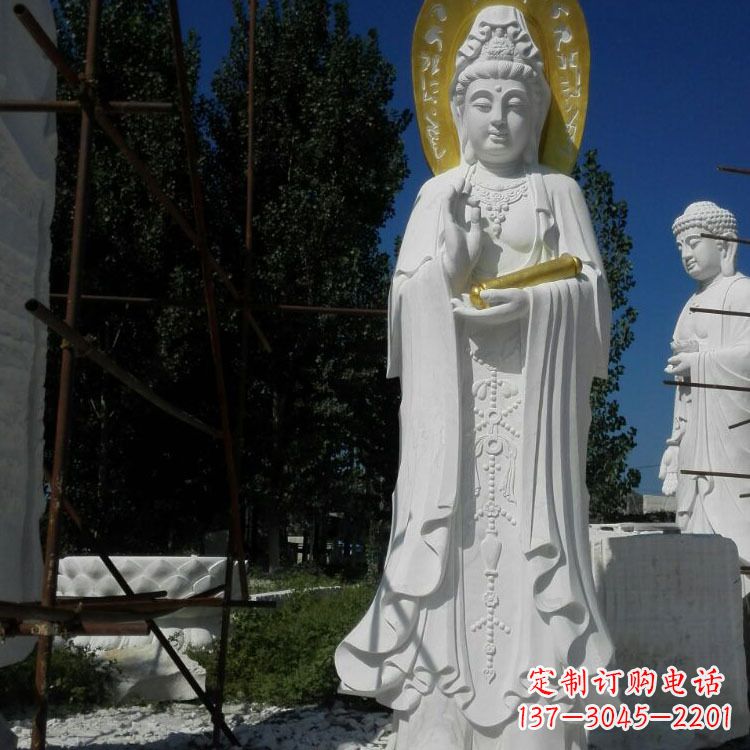 济南汉白玉石雕佛像石头观音