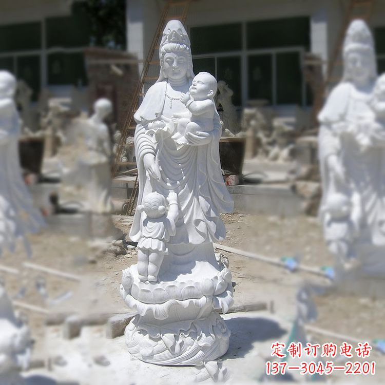 济南手工精美的汉白玉观音像