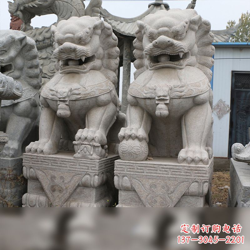 济南汉白玉天安门石狮子