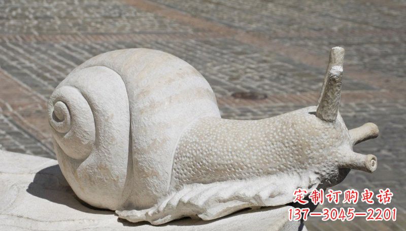 济南汉白玉蜗牛动物石雕