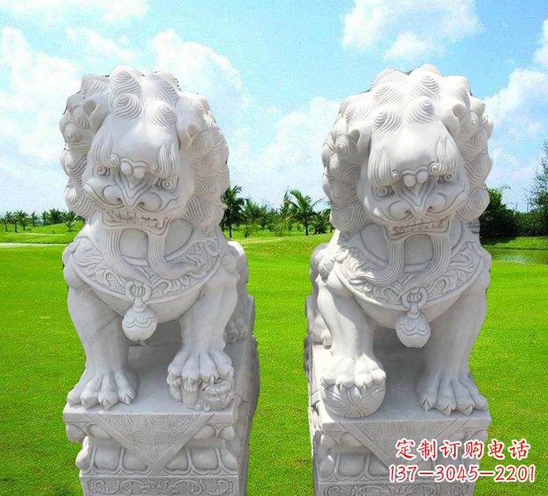 济南汉白玉小狮子石雕
