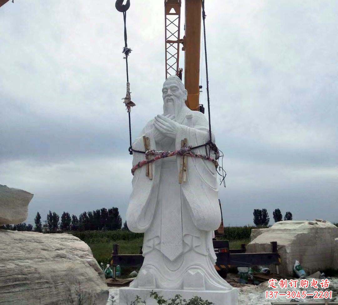 济南超越传统汉白玉校园孔子雕塑