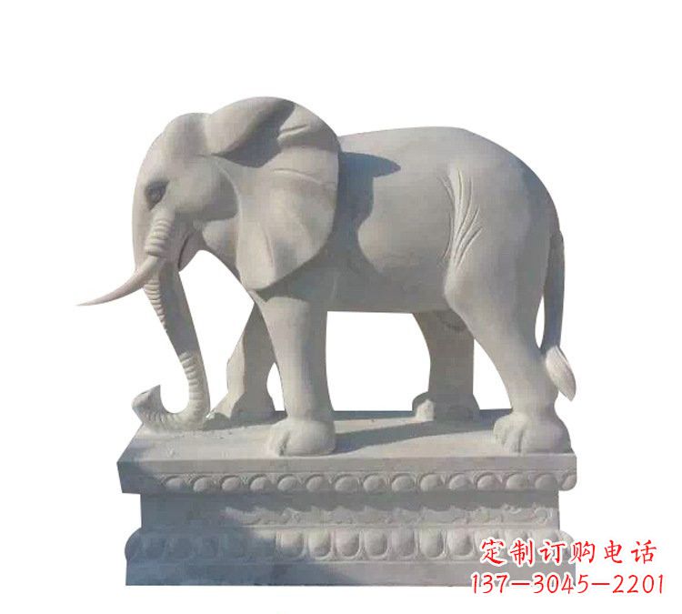 济南精美绝伦的汉白玉大象雕塑