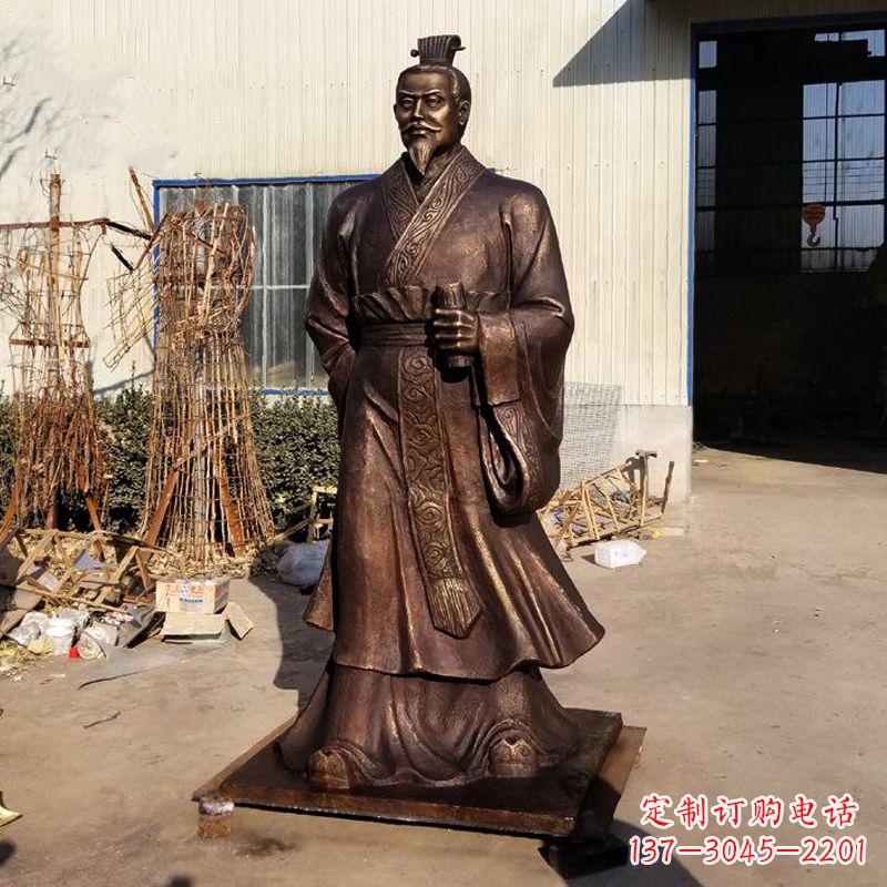 济南高质量汉武帝刘彻铜雕塑像