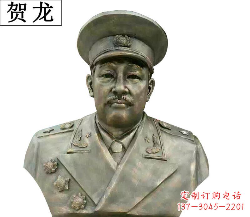 济南贺龙胸像伟人铜雕