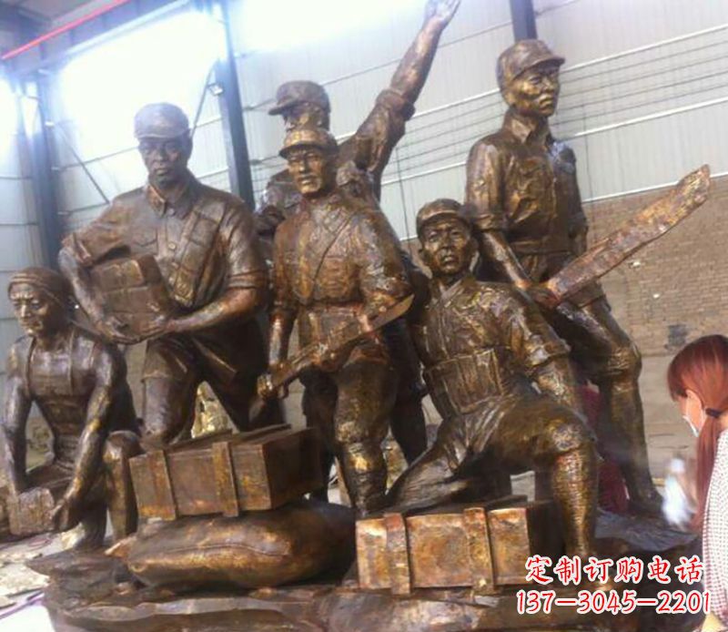 济南红军打仗铜雕