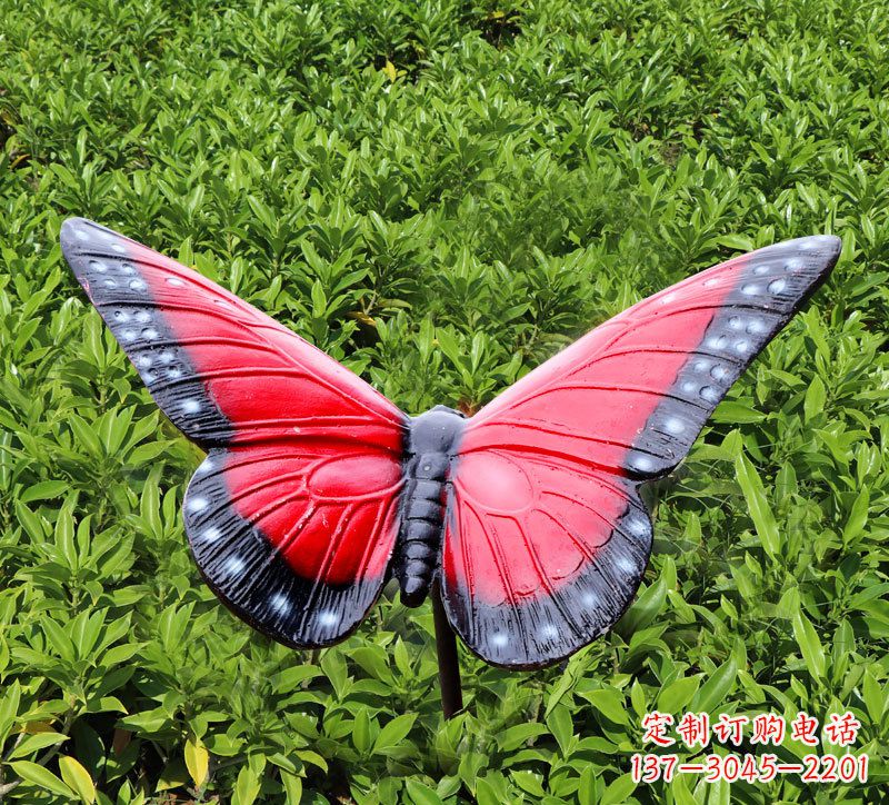 济南红色玻璃钢蝴蝶雕塑
