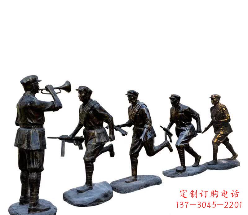 济南传承红色精神,红军铜雕震撼人心