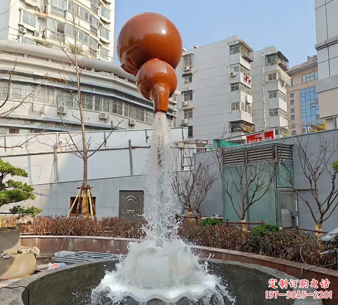 济南葫芦广场喷泉雕塑,精致唯美