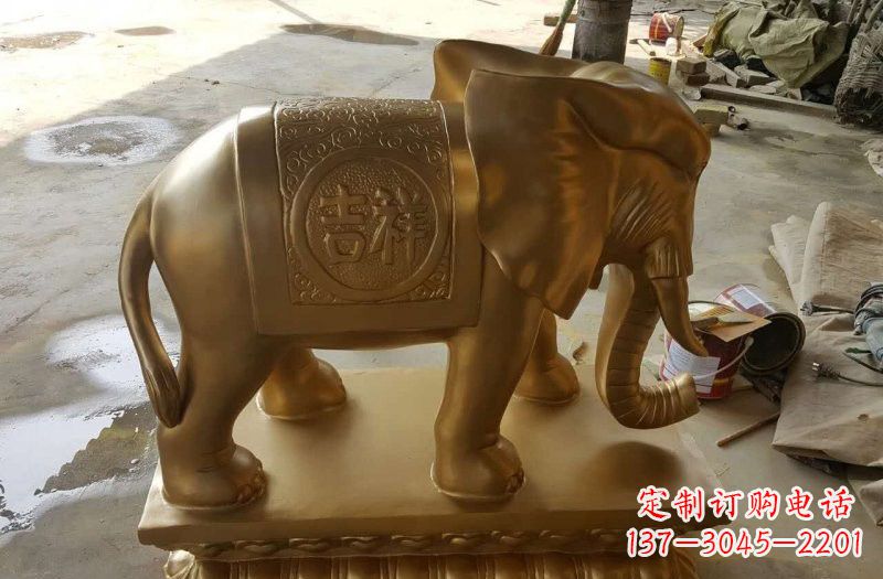 济南湖南玻璃钢仿铜大象雕塑,为您展示艺术之美